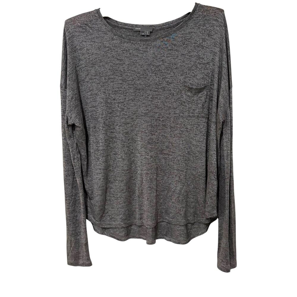 Vince | Top Silver Gray Long Sleeve Minimalist Simple Pullover- Size Large